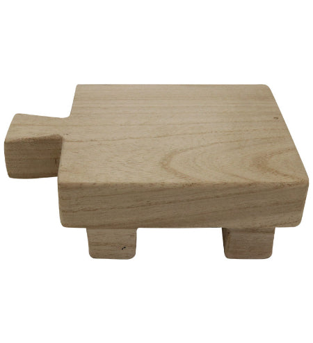 Wood Rectangle Mini Pedestal - Natural