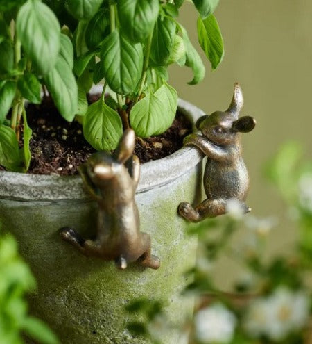 Hanging Bunny Decor Gold