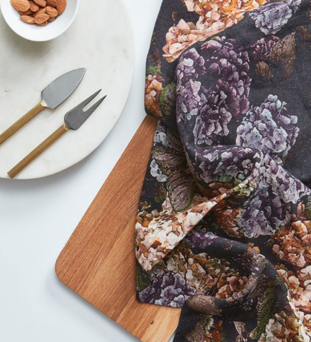 Hydrangea Linen Tea Towel