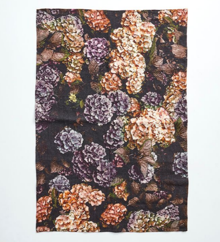 Hydrangea Linen Tea Towel