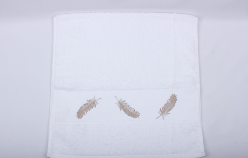 Feathers Embroidered Hand Towel