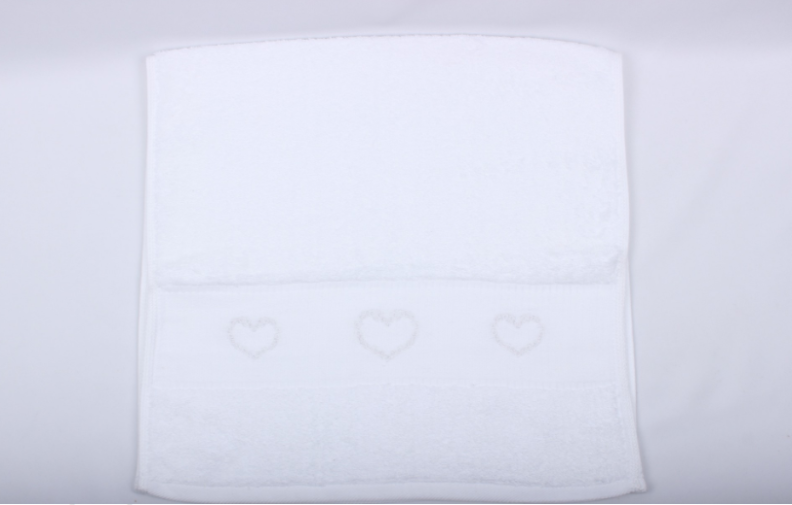 Heart Design Embroidered Hand Towel