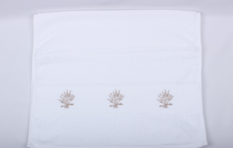 Lavender Embroidered Hand Towel