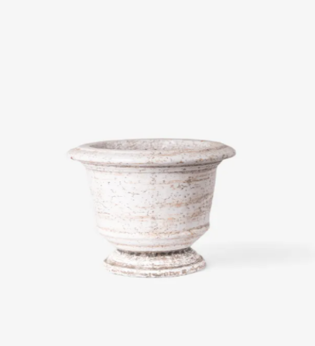 Urn Planter Rustic White Medium