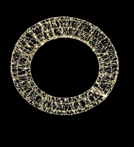 Wreath Ring LED 50cm with Green Velvet Bow