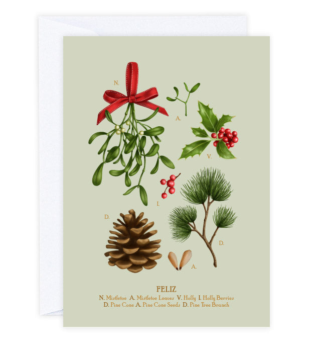 Christmas Botanical Greeting Card