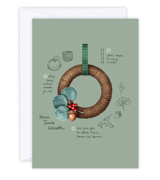 Mini Twine Wreath Greeting Card