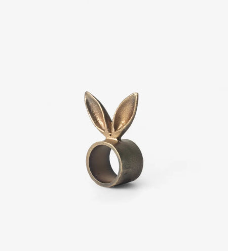 Rabbit Ears Napkin Rings Antique Brass