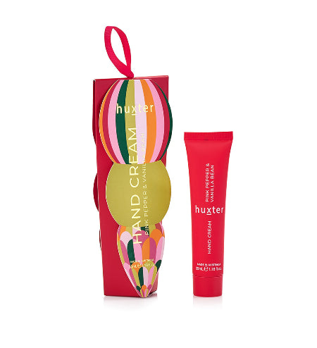 Hanging 35ml Hand Cream - Mulberry Stripes - Adorned Xmas - Pink Pepper & Vanilla Bean