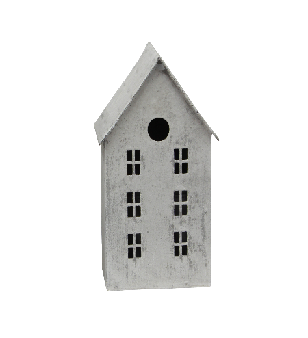 Tea Light House Zinc Tall