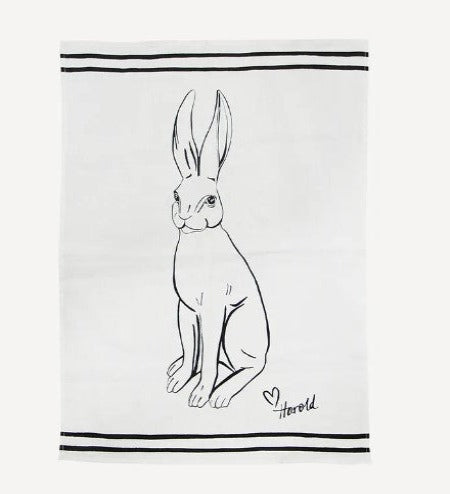 Harold Linen Tea Towel - White