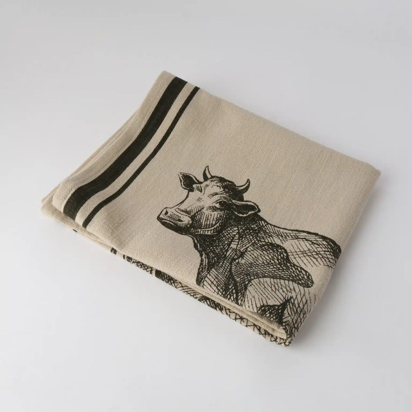 French Grainsack Tea Towel Cow