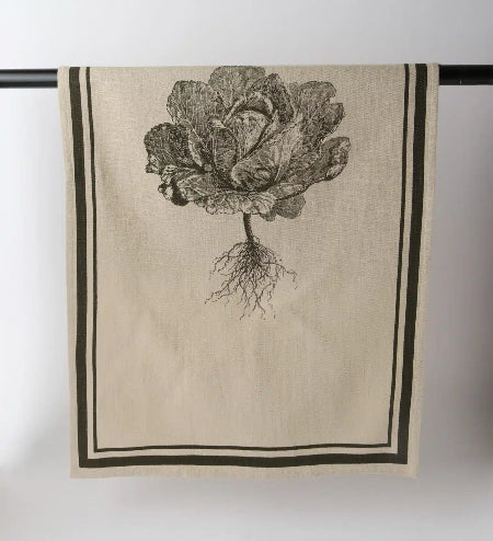 French Grainsack Tea Towel Cabbage