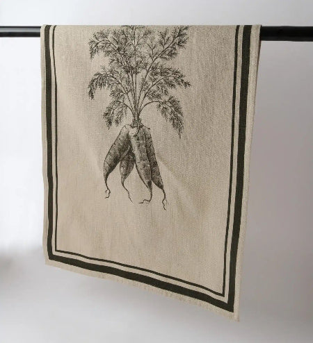 French Grainsack Tea Towel Carrot