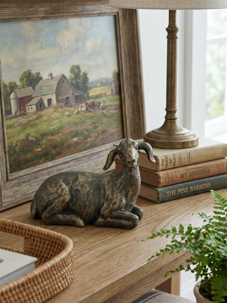 Bronze Sheep Sitting