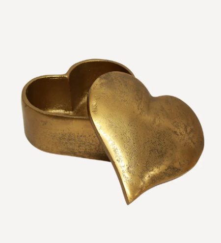 Gold Heart Trinket Box