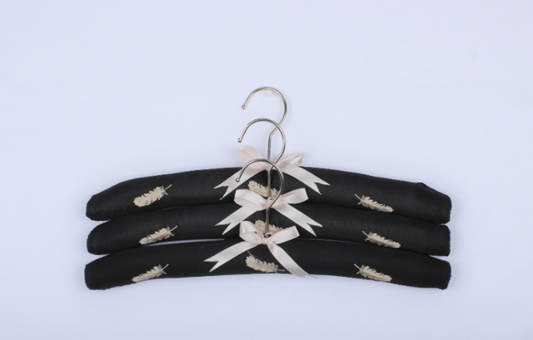 Feather Embroidered Coat Hangers | Set of Three