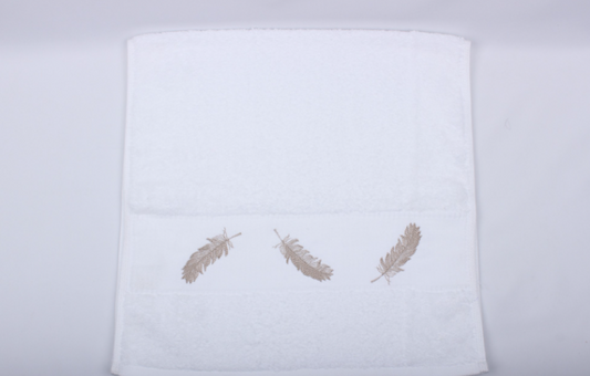 Feathers Embroidered Hand Towel