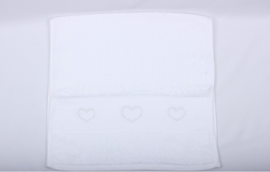 Heart Design Embroidered Hand Towel