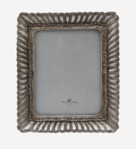 Fanned Rectangle Photo Frame Pewter Finish 5x7