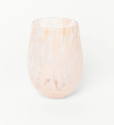 Stemless Natural Splatter Wine Glass
