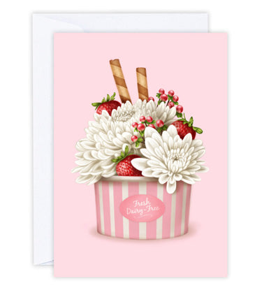 Strawberries & Chrysanthemums Greeting Card