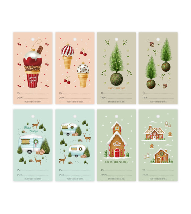 Patterns of Christmas - Gift Tags - Set of Eight