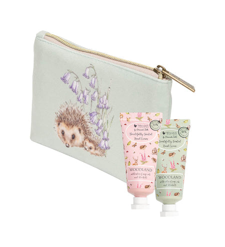 Woodlanders' Owl and Hedgehog Mini Hand Cream Gift Pouch