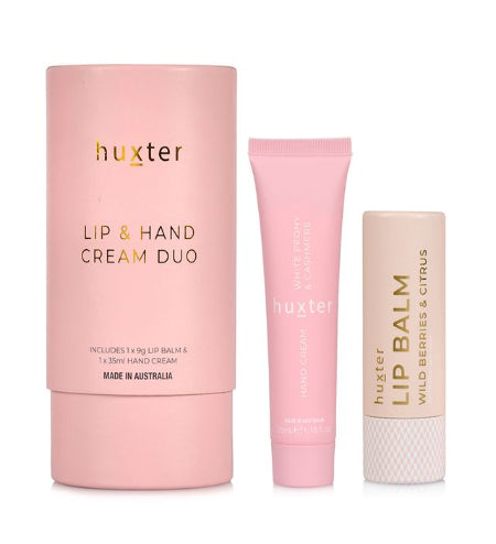 Huxter Lip & Hand Cream Duo - Pink - White Peony & Cashmere