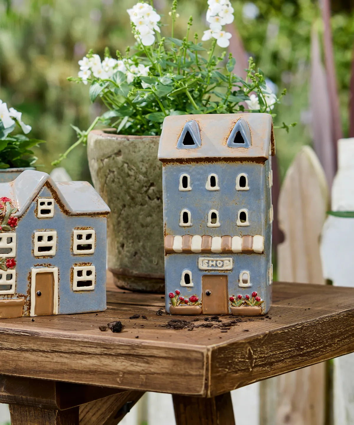 Devon Tea Light Flower Shop Cornflour