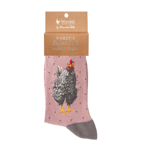 Wrendale Womans Socks - Curious Hen