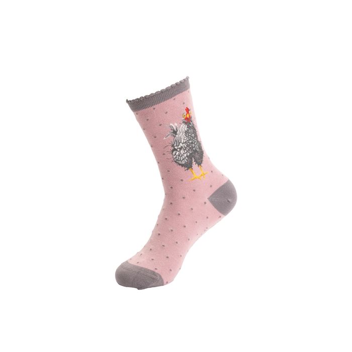 Wrendale Womans Socks - Curious Hen