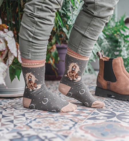 Wrendale Womans Socks - Gloria Horse