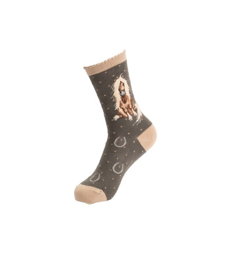 Wrendale Womans Socks - Gloria Horse