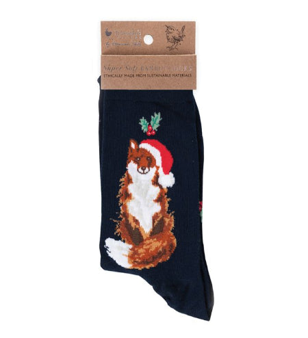 Wrendale Womans Socks - Festive Fox